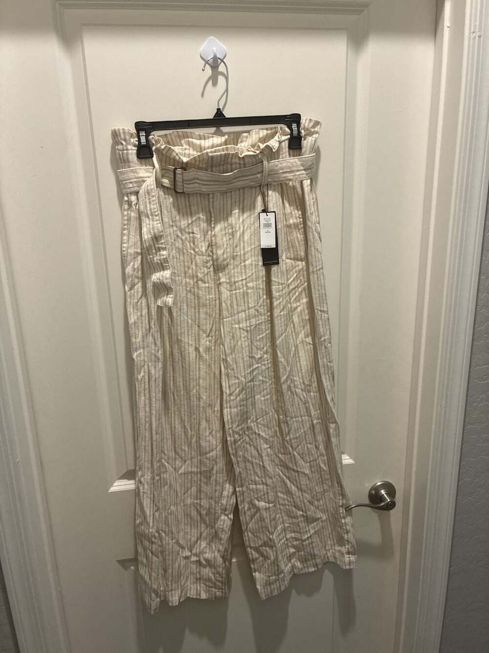 Banana Republic Wide-Leg Striped Paperbag Waist Pants Size 6 Petite New With Tag